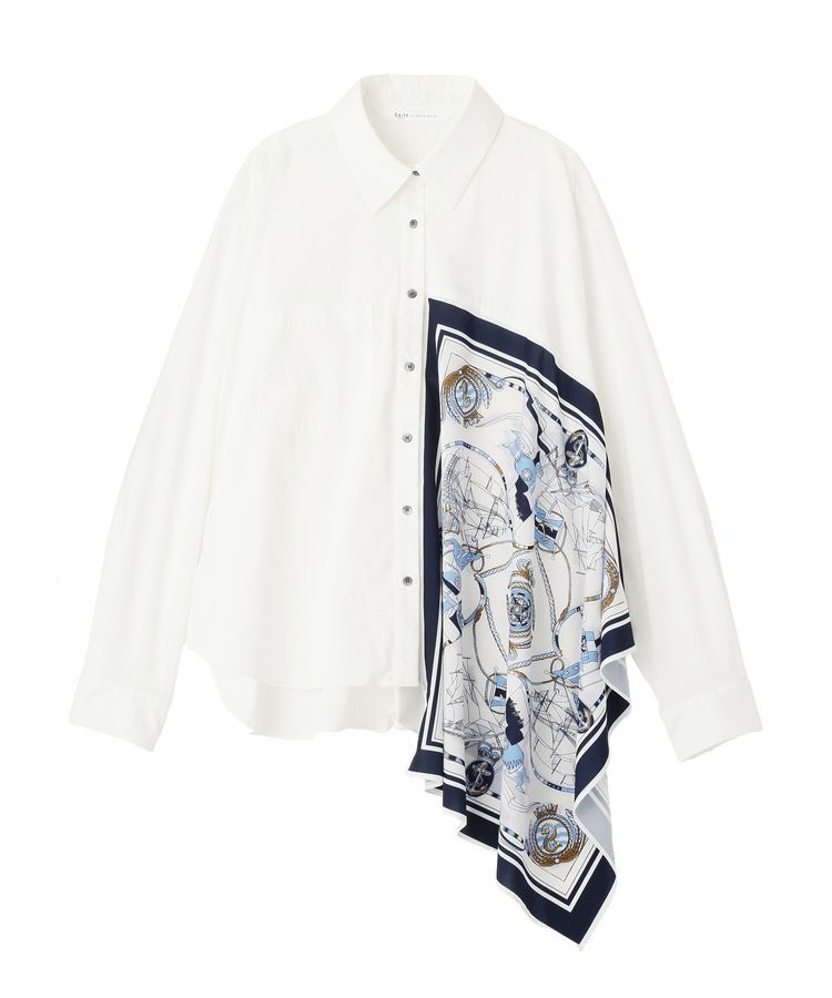 Editt by YECCA VECCA「スカーフデザインアシメシャツ」|シャツ・ブラウス|