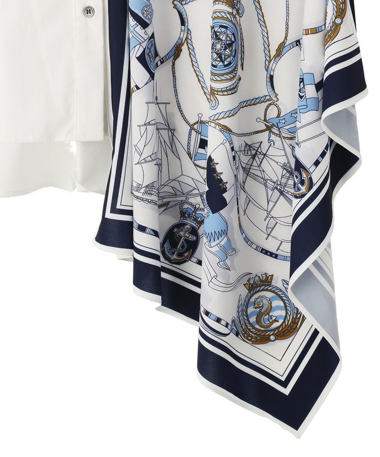 Editt by YECCA VECCA「スカーフデザインアシメシャツ」|シャツ・ブラウス|