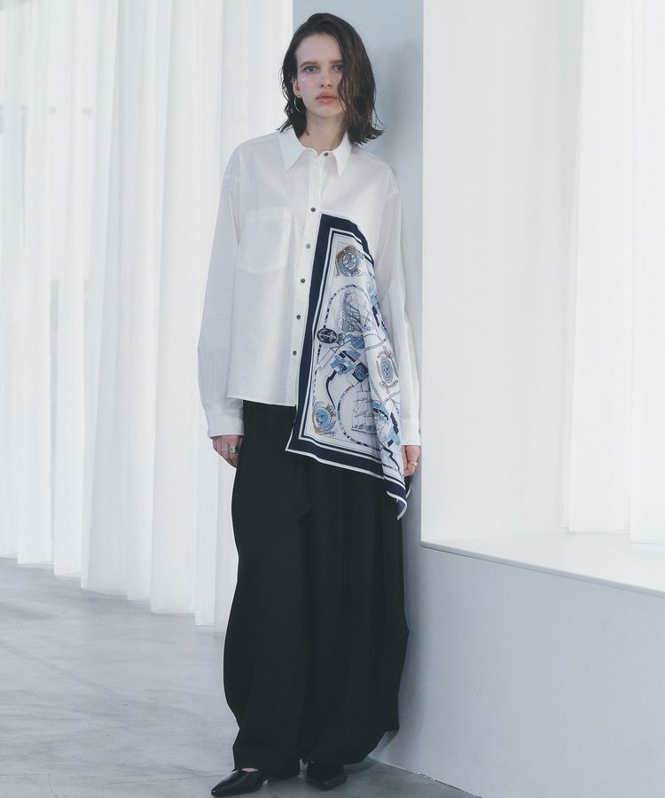 Editt by YECCA VECCA「スカーフデザインアシメシャツ」|シャツ・ブラウス|