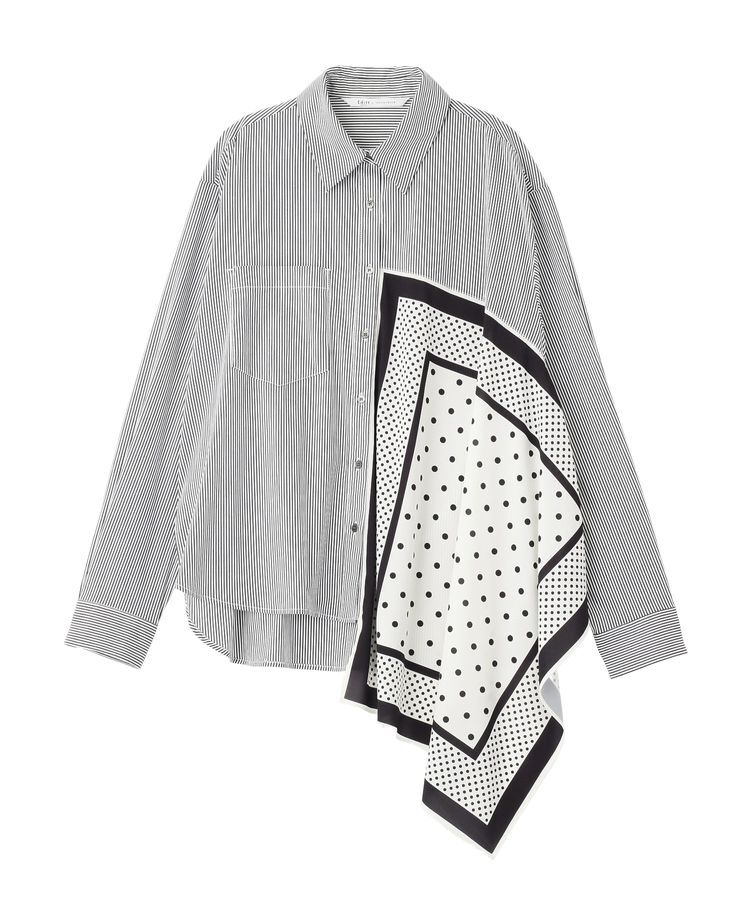 Editt by YECCA VECCA「スカーフデザインアシメシャツ」|シャツ・ブラウス|