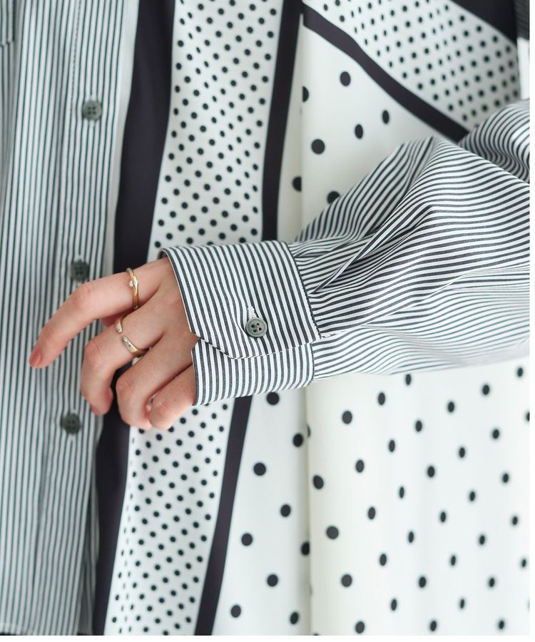 Editt by YECCA VECCA「スカーフデザインアシメシャツ」|シャツ・ブラウス|