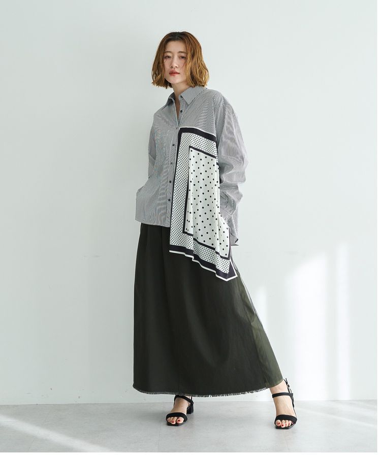 Editt by YECCA VECCA「スカーフデザインアシメシャツ」|シャツ・ブラウス|