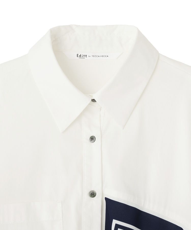 Editt by YECCA VECCA「スカーフデザインアシメシャツ」|シャツ・ブラウス|
