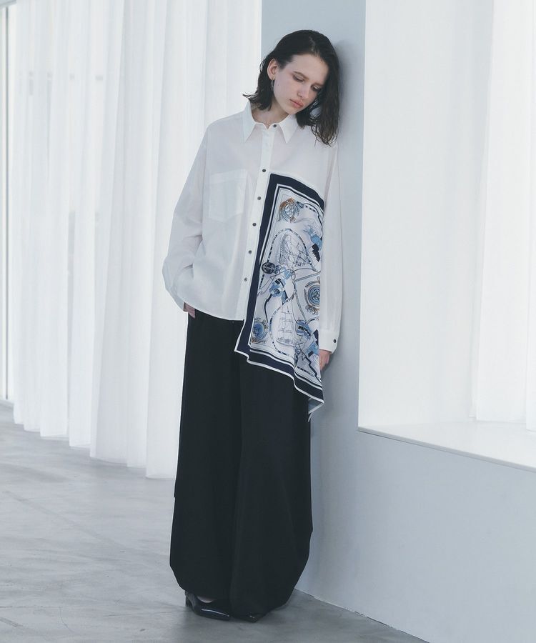 Editt by YECCA VECCA「スカーフデザインアシメシャツ」|シャツ・ブラウス|