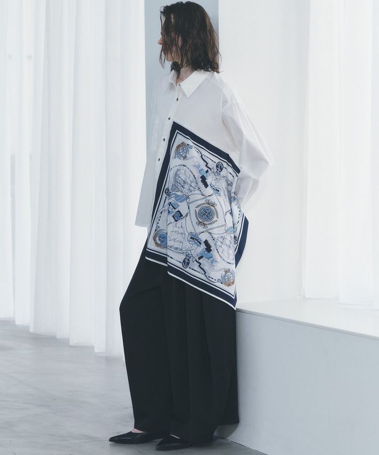 Editt by YECCA VECCA「スカーフデザインアシメシャツ」|シャツ・ブラウス|