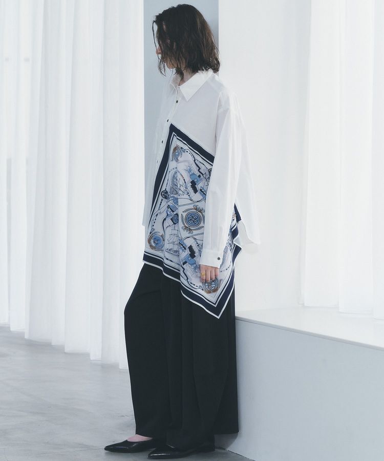 Editt by YECCA VECCA「スカーフデザインアシメシャツ」|シャツ・ブラウス|