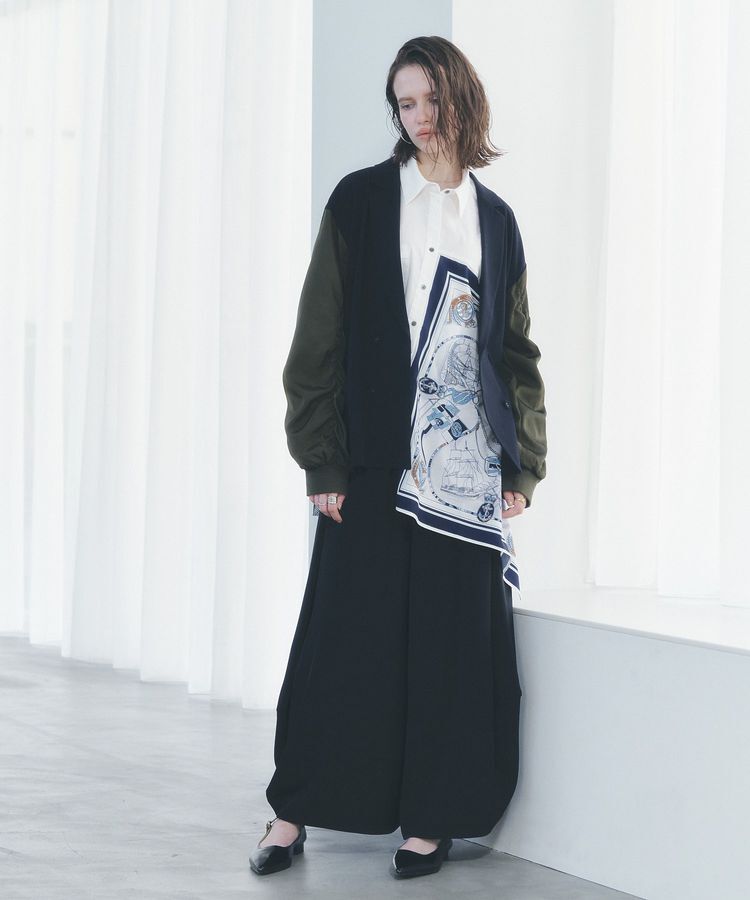 Editt by YECCA VECCA「スカーフデザインアシメシャツ」|シャツ・ブラウス|