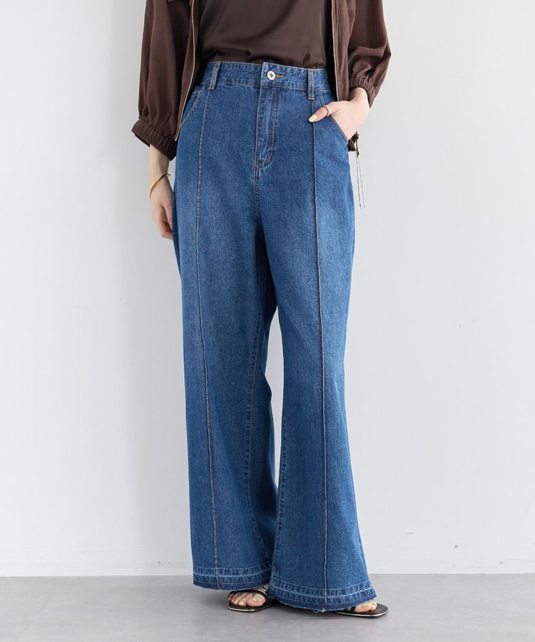 YECCA VECCA「綿麻バギーデニムパンツ」|デニム|Indigo