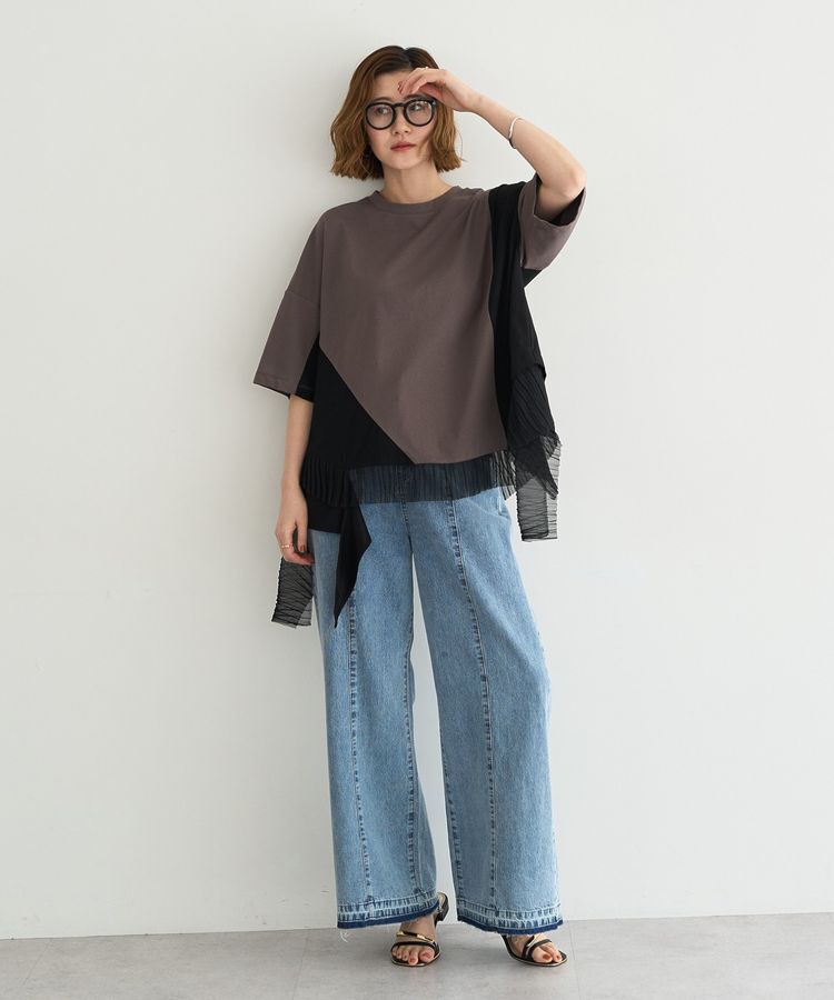 YECCA VECCA「綿麻バギーデニムパンツ」|デニム|