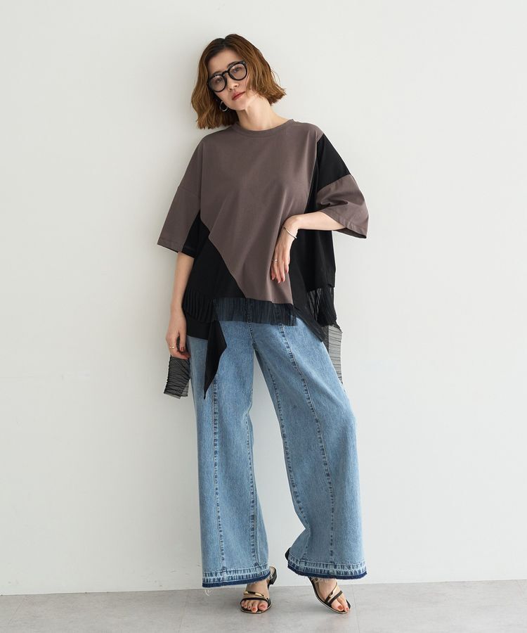 YECCA VECCA「綿麻バギーデニムパンツ」|デニム|