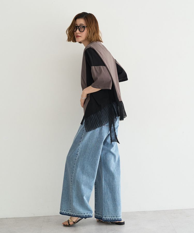 YECCA VECCA「綿麻バギーデニムパンツ」|デニム|