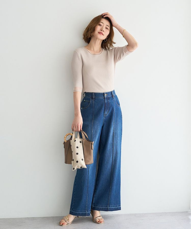 YECCA VECCA「綿麻バギーデニムパンツ」|デニム|