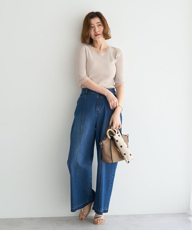 YECCA VECCA「綿麻バギーデニムパンツ」|デニム|