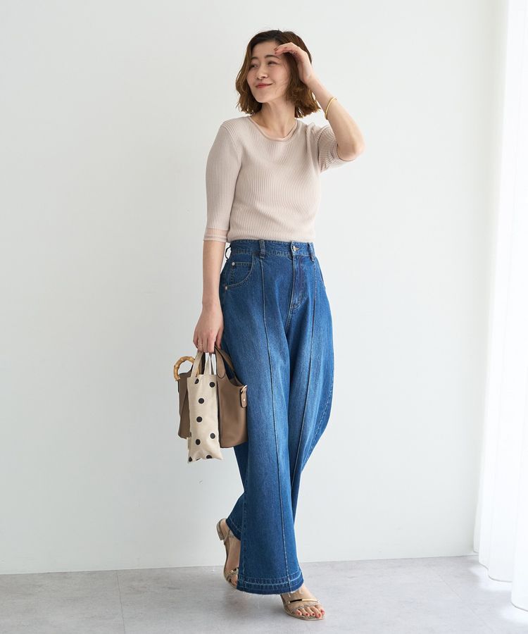 YECCA VECCA「綿麻バギーデニムパンツ」|デニム|