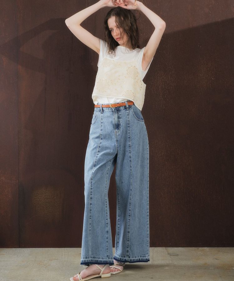 YECCA VECCA「綿麻バギーデニムパンツ」|デニム|