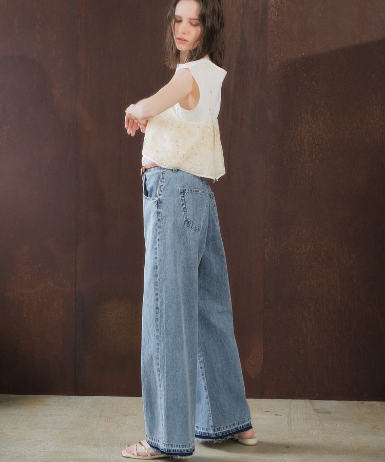 YECCA VECCA「綿麻バギーデニムパンツ」|デニム|