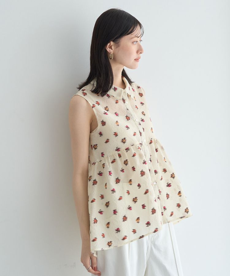 YECCA VECCA「シアージャガードペプラムブラウス」|シャツ・ブラウス|