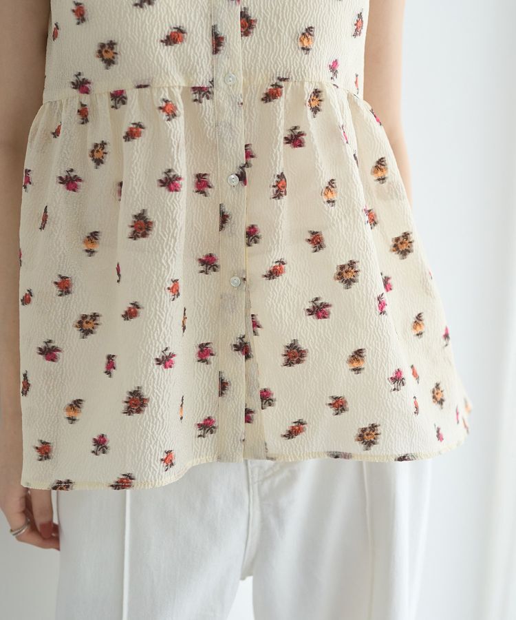 YECCA VECCA「シアージャガードペプラムブラウス」|シャツ・ブラウス|