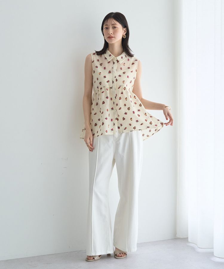 YECCA VECCA「シアージャガードペプラムブラウス」|シャツ・ブラウス|