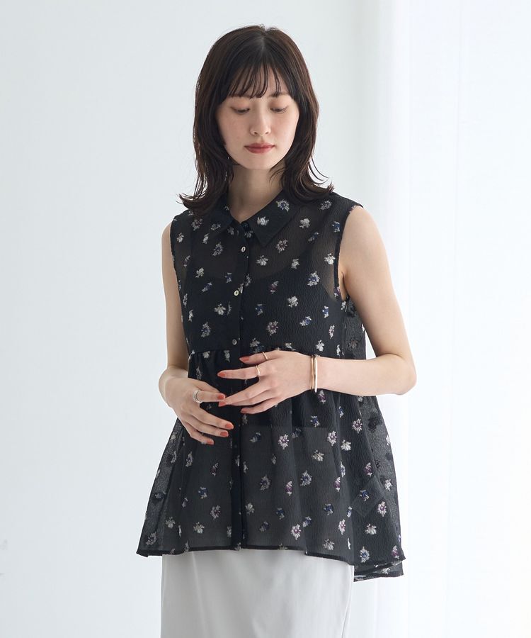 YECCA VECCA「シアージャガードペプラムブラウス」|シャツ・ブラウス|