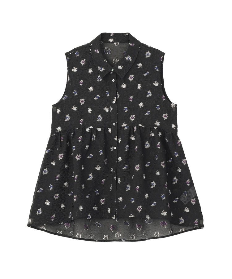 YECCA VECCA「シアージャガードペプラムブラウス」|シャツ・ブラウス|