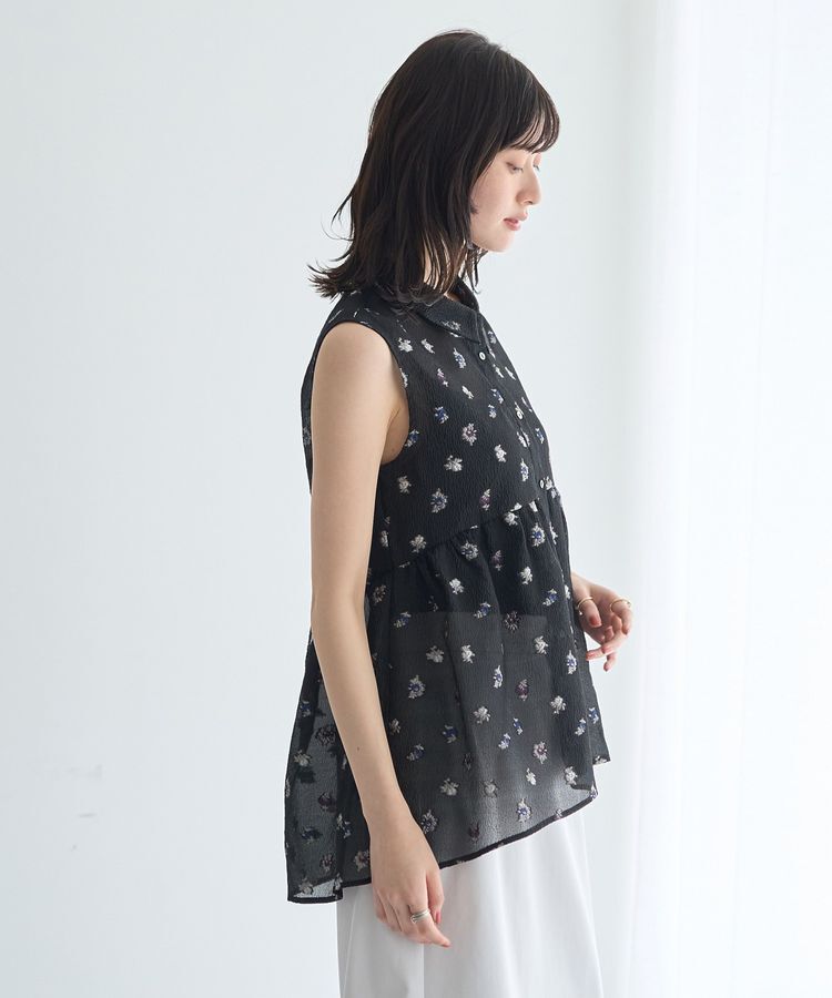 YECCA VECCA「シアージャガードペプラムブラウス」|シャツ・ブラウス|