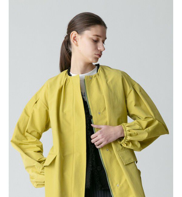 allureville「綿ナイロンクロスギャザーネックコート」|ダッフルコート|