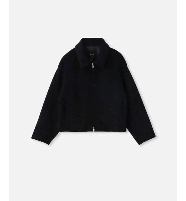 allureville「ジーロンラムステンカラーブルゾン」|ブルゾン・スタジャン|ブラック