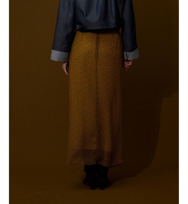 allureville「ルミナスプリントドレープスカート」|タイト|