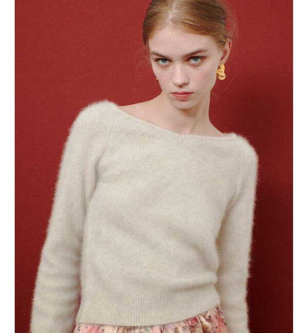 LOULOU WILLOUGHBY「【LOULOU WILLOUGHBY】カシミヤブレンドファー加工プルオーバー」|ニット・セーター|