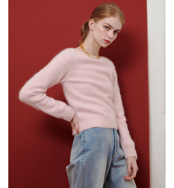 LOULOU WILLOUGHBY「【LOULOU WILLOUGHBY】カシミヤブレンドファー加工プルオーバー」|ニット・セーター|