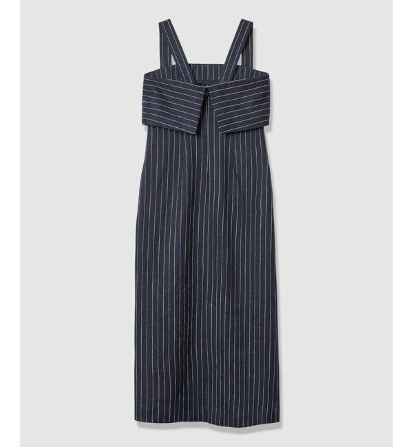 allureville「リネンストライプジャンパーワンピース」|ワンピース|