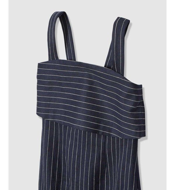 allureville「リネンストライプジャンパーワンピース」|ワンピース|