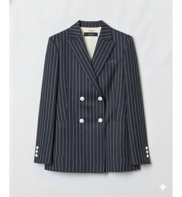 allureville「リネンストライプダブルジャケット」|テーラードジャケット|