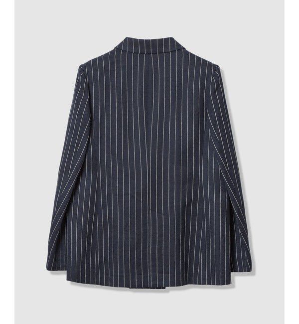 allureville「リネンストライプダブルジャケット」|テーラードジャケット|