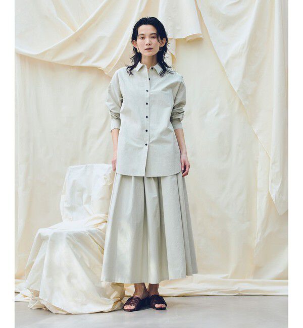 allureville「【ATELIER Line】タイプライターイレギュラータックスカート」|スカート|ベージュ