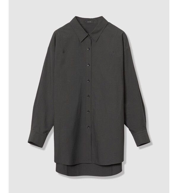 allureville「【ATELIER Line】タイプライターロングシャツ」|シャツ・ブラウス|ブラック