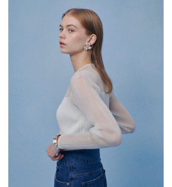 LOULOU WILLOUGHBY「【LOULOU WILLOUGHBY】シアーキリカエプルオーバー」|ニット・セーター|