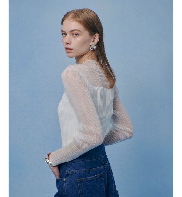 LOULOU WILLOUGHBY「【LOULOU WILLOUGHBY】シアーキリカエプルオーバー」|ニット・セーター|