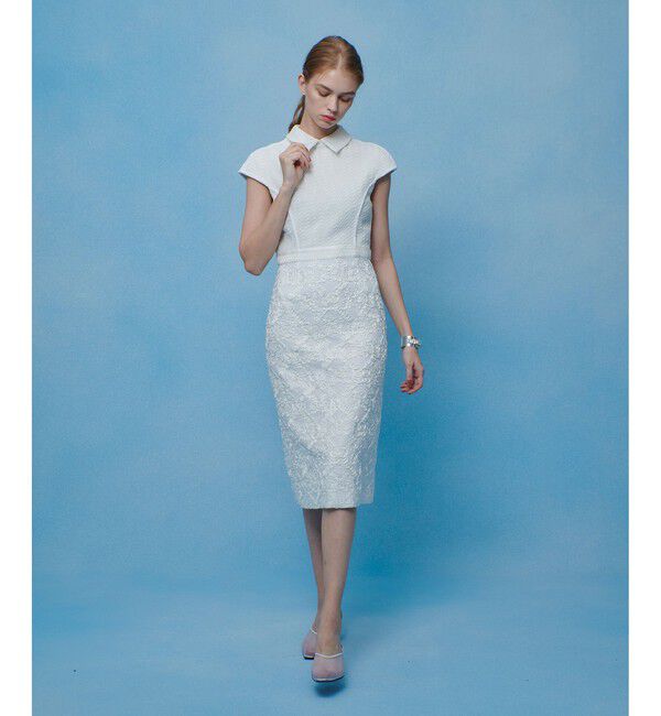 LOULOU WILLOUGHBY「【LOULOU WILLOUGHBY】コード刺繍ドッキングワンピース」|ドレス|