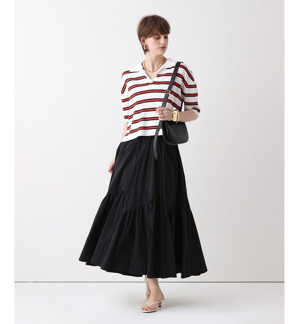 allureville「ボーダーポロ プルオーバー」|ニット・セーター|