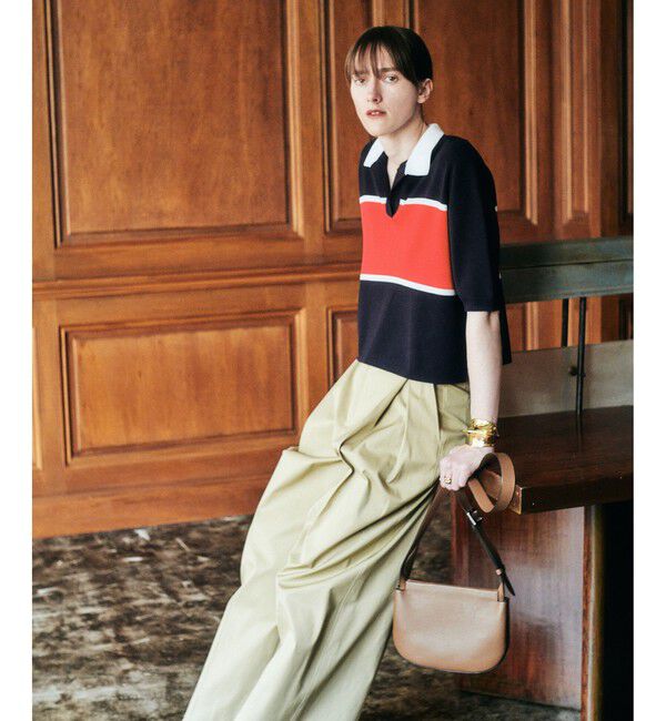 allureville「ボーダーポロ プルオーバー」|ニット・セーター|