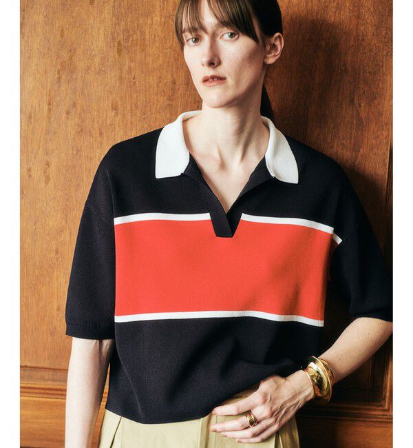 allureville「ボーダーポロ プルオーバー」|ニット・セーター|