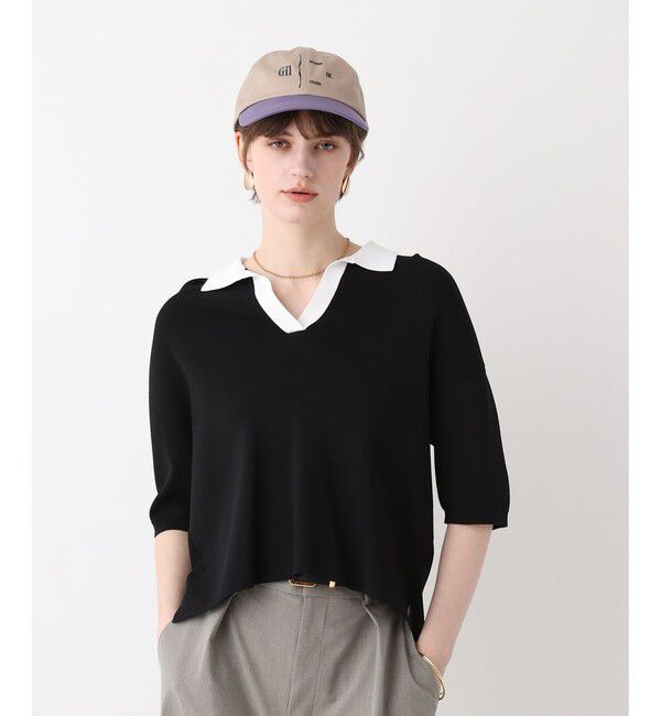 allureville「ボーダーポロ プルオーバー」|ニット・セーター|