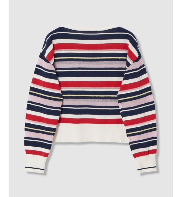 allureville「異素材ＭＩＸマルチボーダープルオーバー」|ニット・セーター|