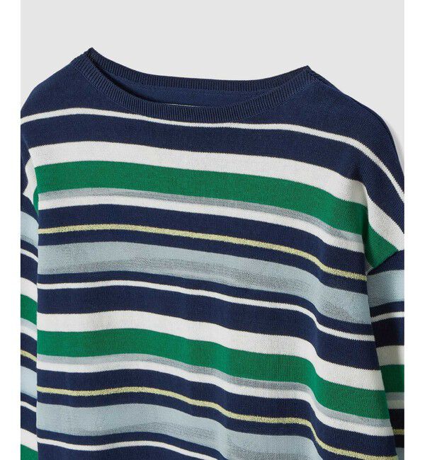 allureville「異素材ＭＩＸマルチボーダープルオーバー」|ニット・セーター|