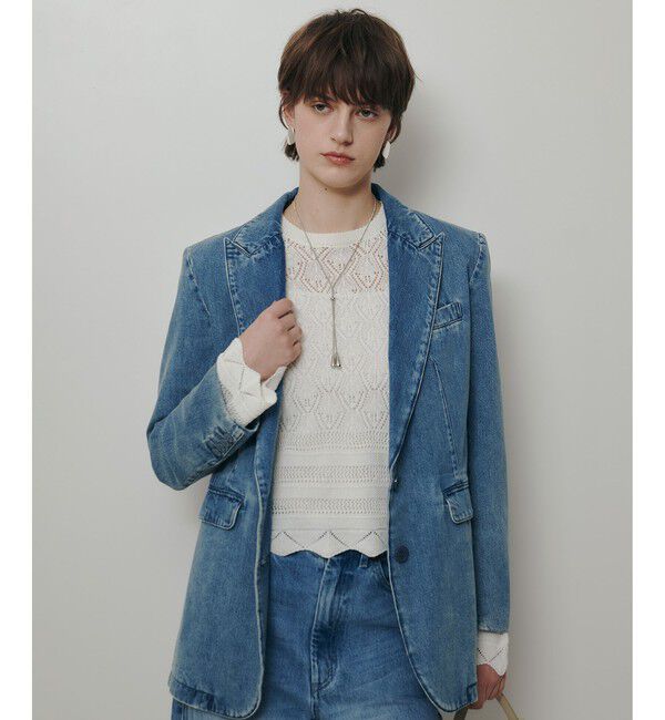 allureville「デニムシングルジャケット」|デニムジャケット|