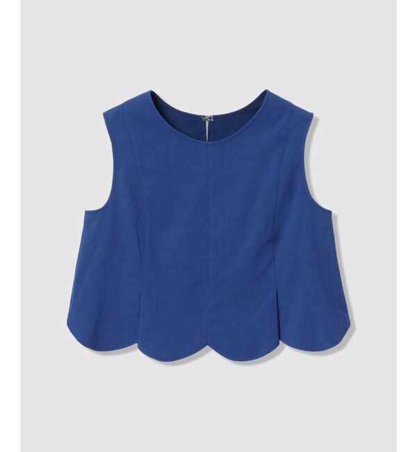 LOULOU WILLOUGHBY「【LOULOU WILLOUGHBY】コットンリネンスカラップヘムブラウス」|シャツ・ブラウス|