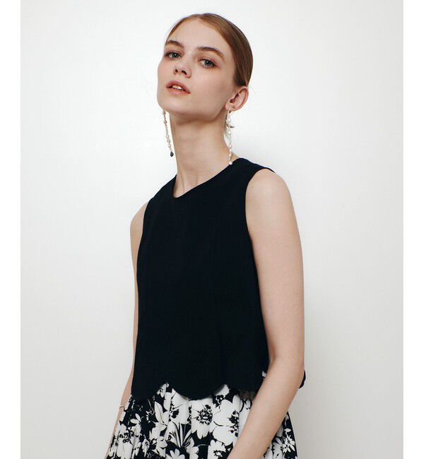 LOULOU WILLOUGHBY「【LOULOU WILLOUGHBY】コットンリネンスカラップヘムブラウス」|シャツ・ブラウス|