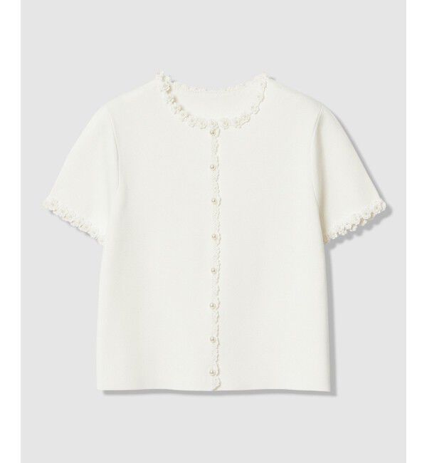 LOULOU WILLOUGHBY「【LOULOU WILLOUGHBY】クロッシェフラワージャケットカーディガン」|カーディガン|